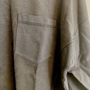 Wild Fable Round Neck Boxy Thermal Pullover / Dark Grey